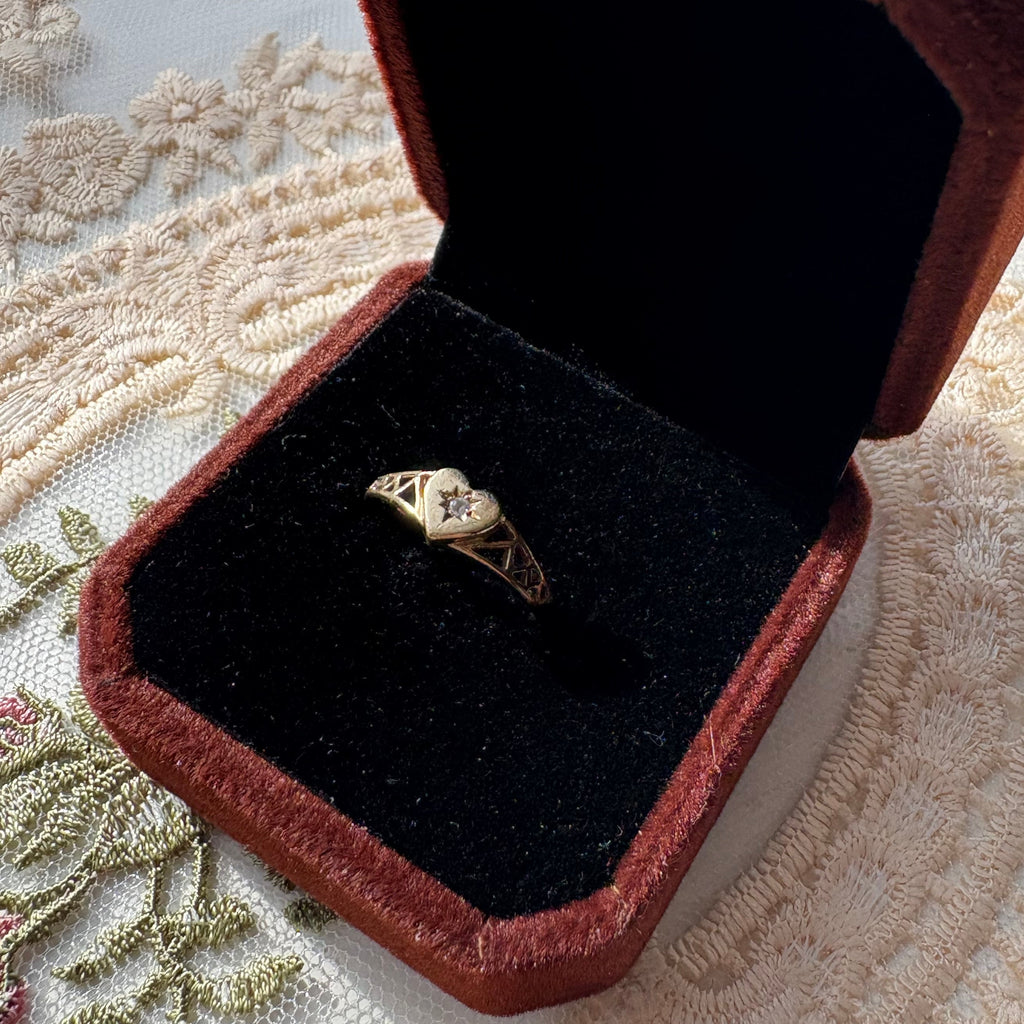 9ct Gold Diamond Heart Ring