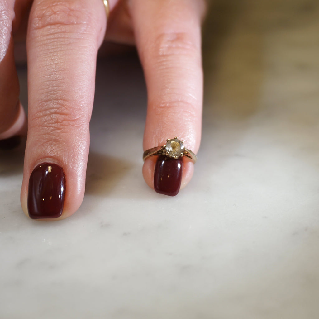 9ct Yellow Gold Stone-Set Ring Pendant