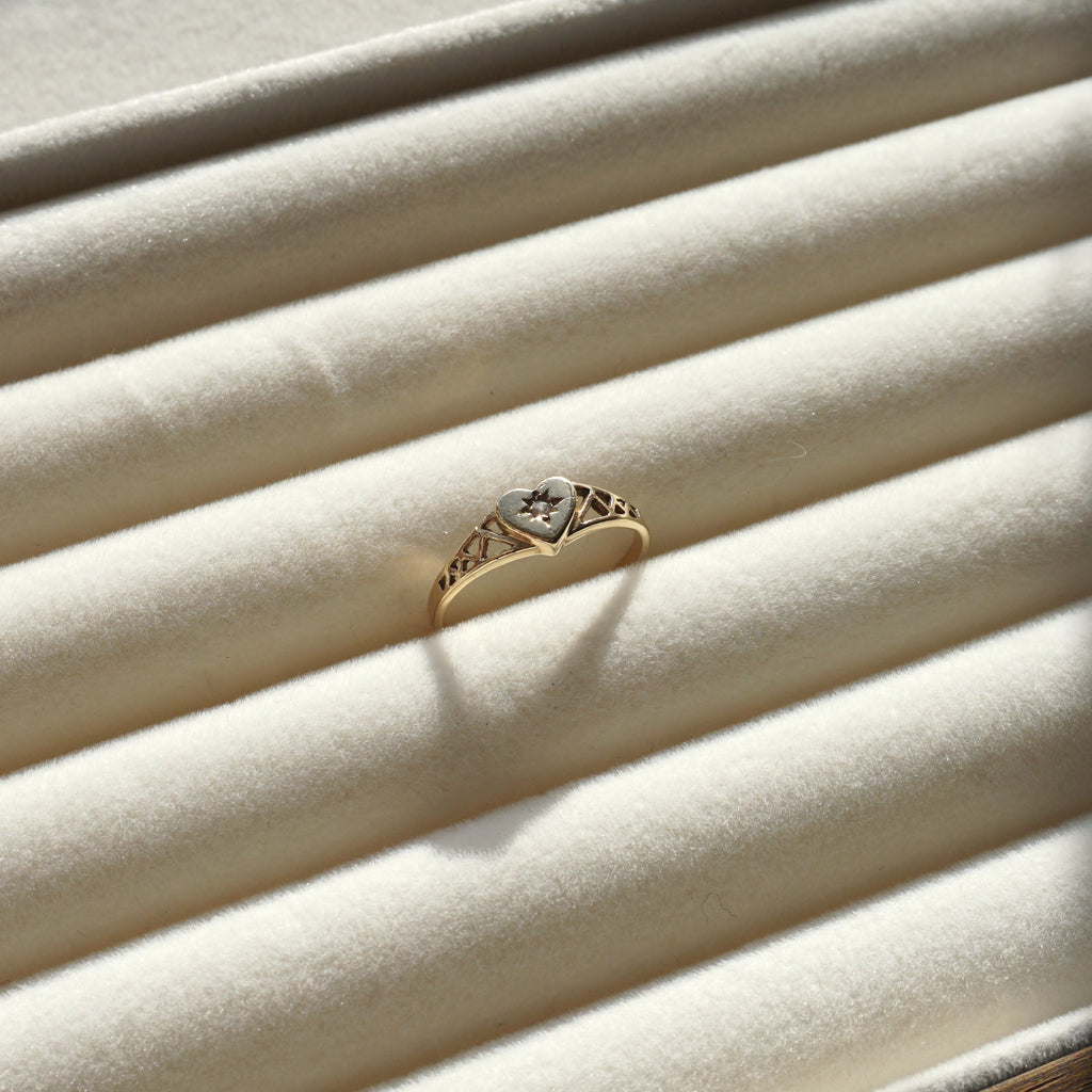 9ct Gold Diamond Heart Ring