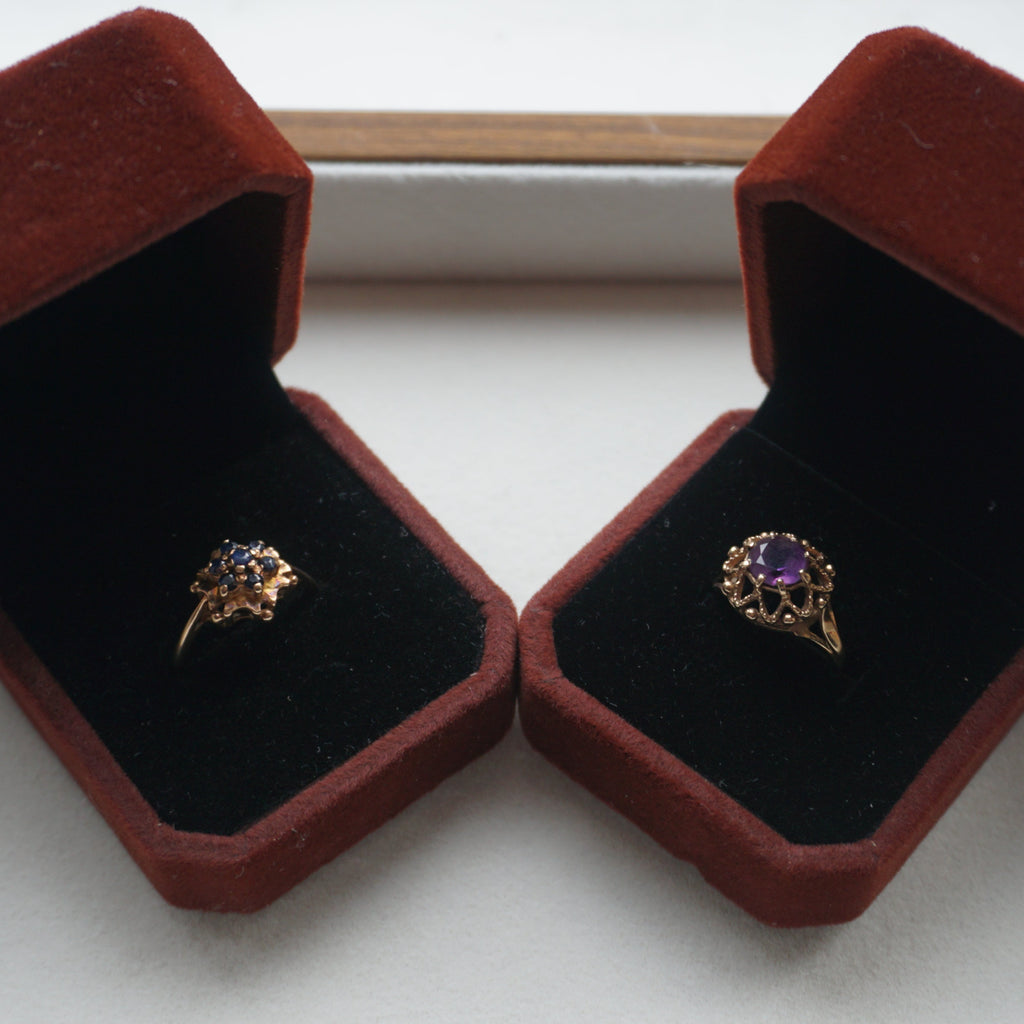 9ct Rose Gold and Sapphire Floral Cluster Ring