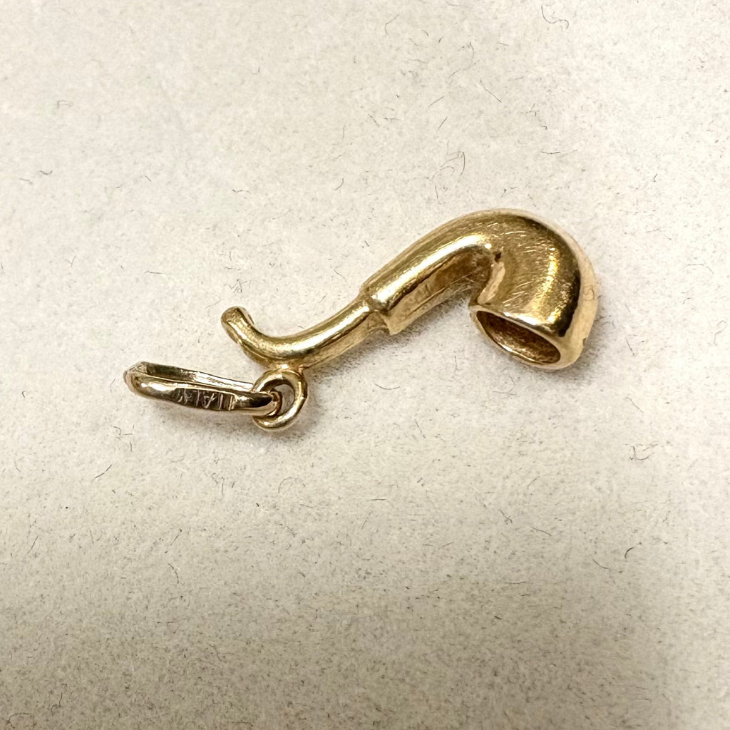 9ct Italian Yellow Gold Smoking Pipe Charm