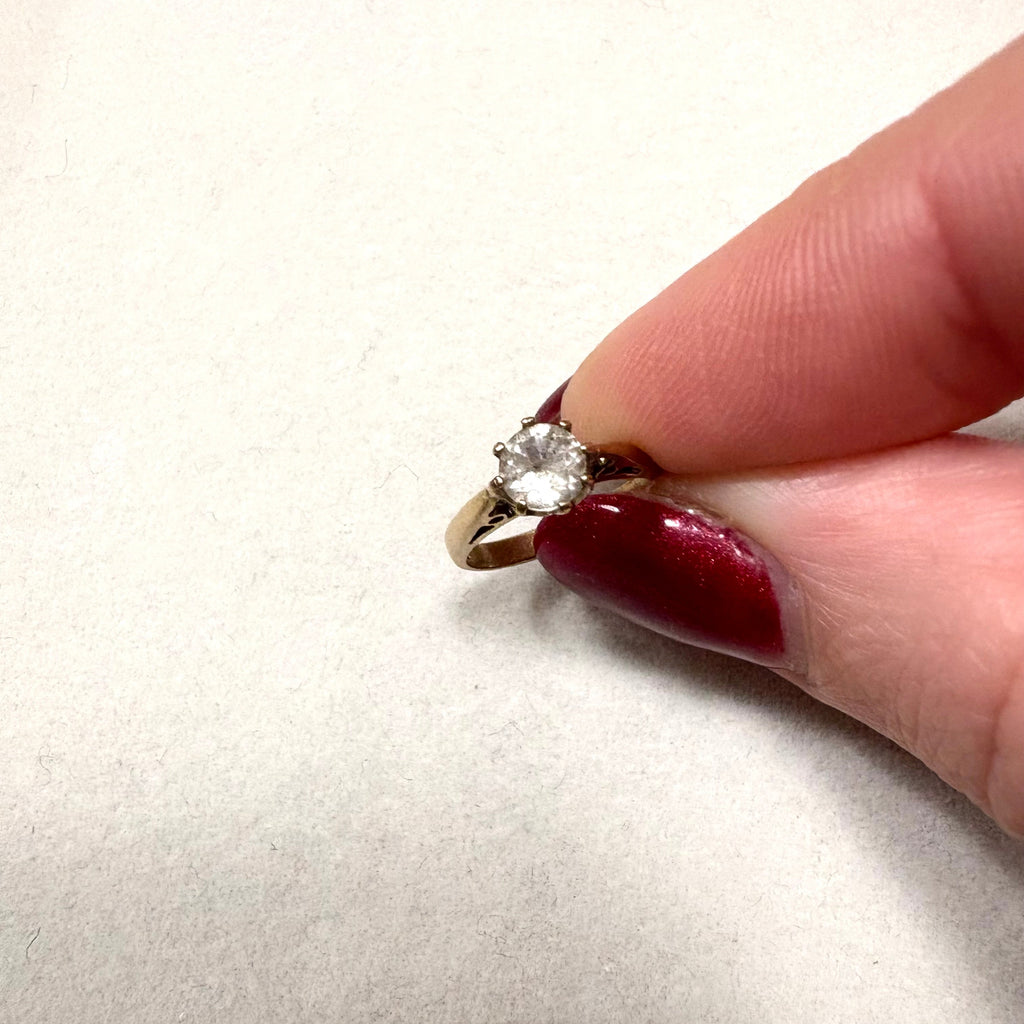 9ct Yellow Gold Stone-Set Ring Pendant