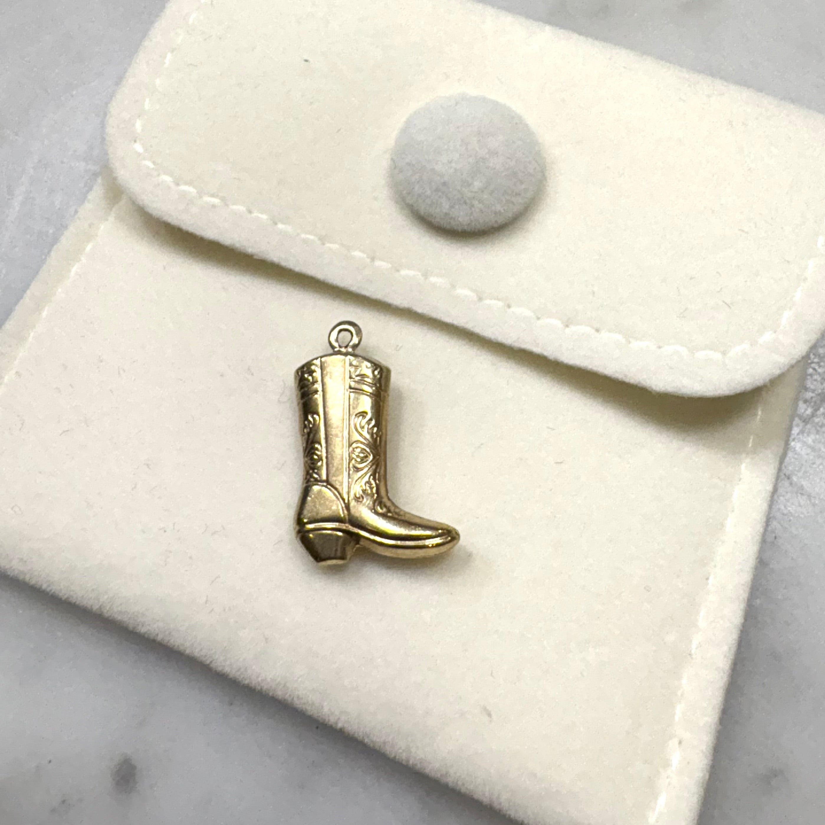 9ct Yellow Gold Cowboy Boot Charm