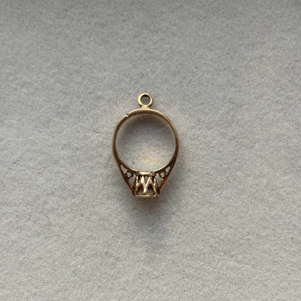 9ct Yellow Gold Stone-Set Ring Pendant