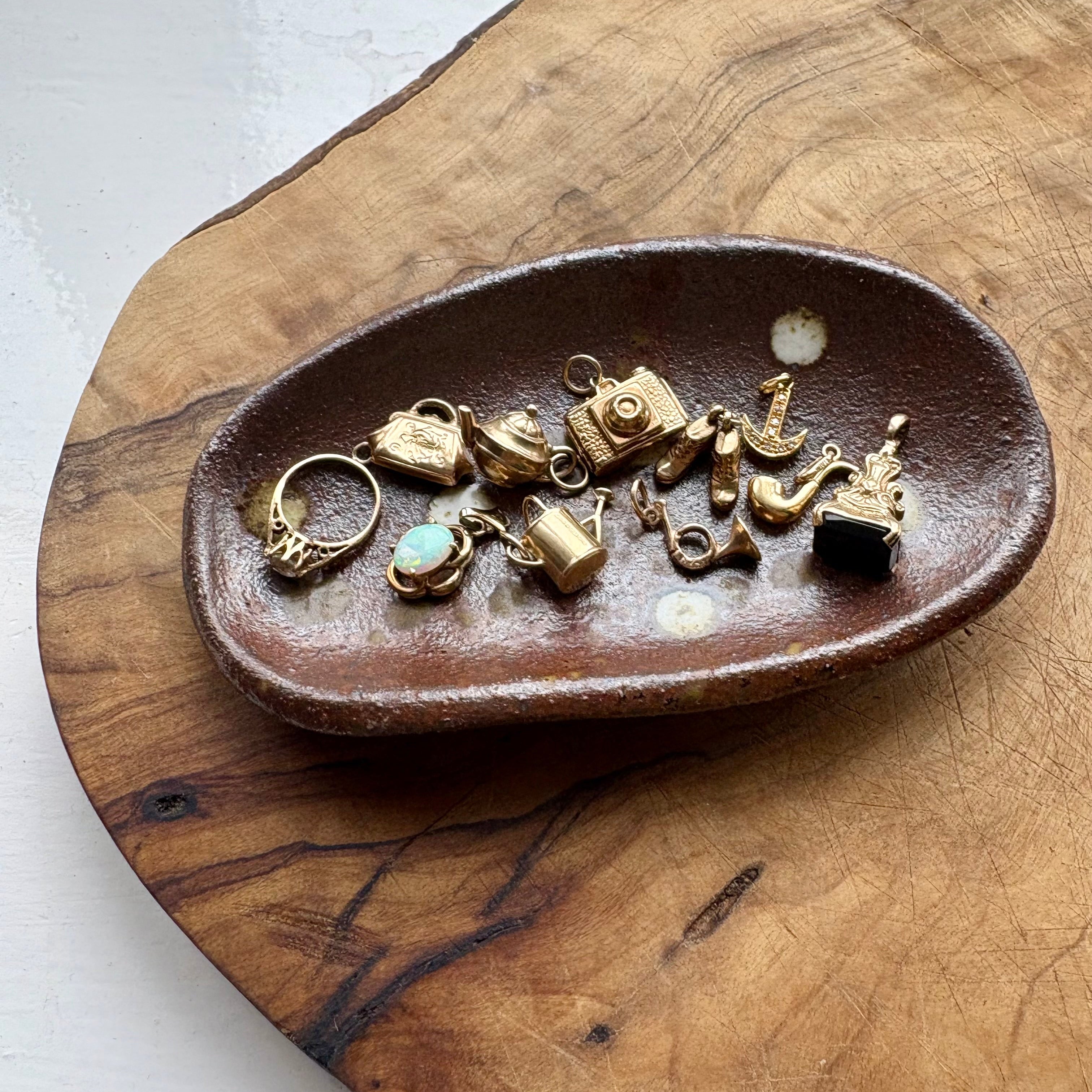 9ct Yellow Gold Stone-Set Ring Pendant