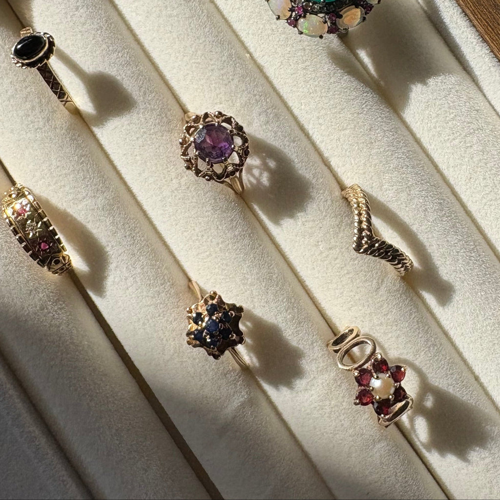 9ct Rose Gold and Sapphire Floral Cluster Ring