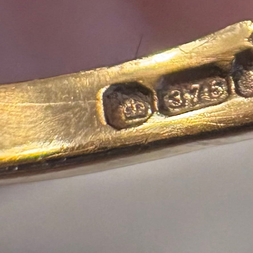 9ct Yellow Gold Garnet and Pearl Flower Ring