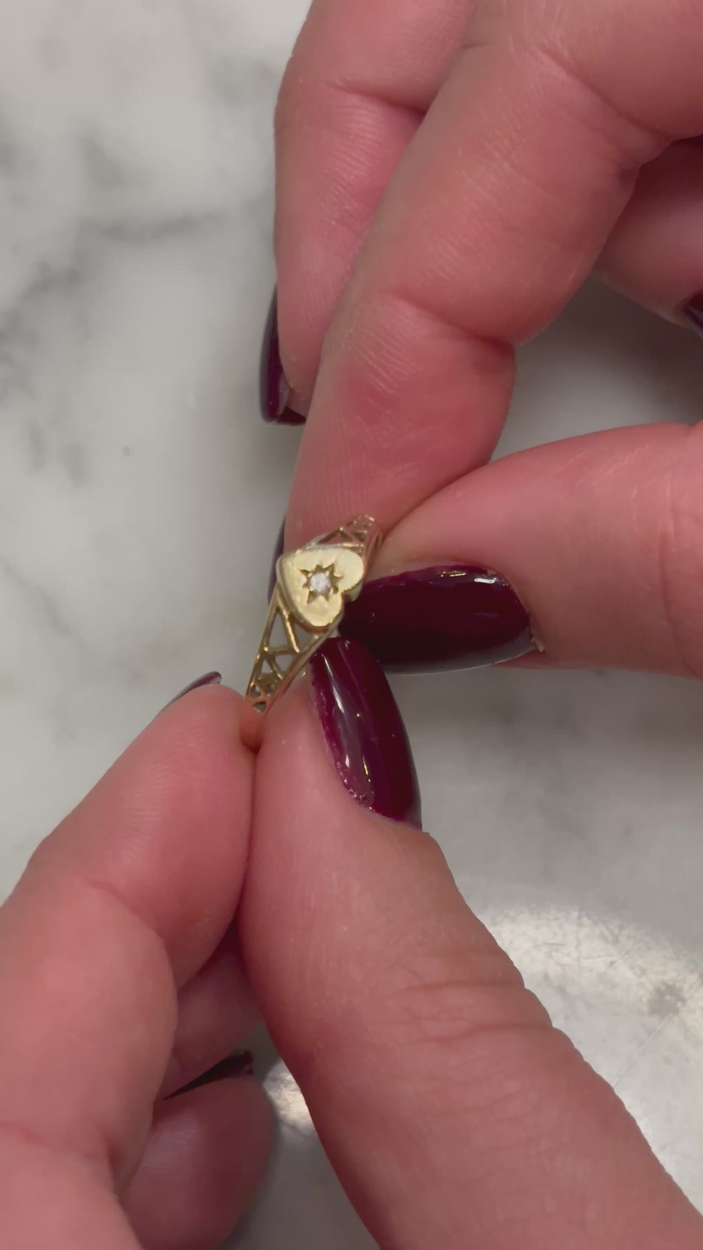 9ct Gold Diamond Heart Ring